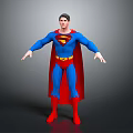 Superman Iconic Game Movie Character With Blue Suit Red Cape And Yellow Emblem