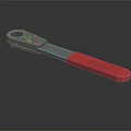High Quality Hardware Adjustable Wrench with Red Handle and Silver Head Design 3d model