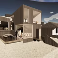 Modern Detached Villa Featuring Wooden Exterior Glass Facade And Outdoor Terrace