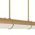 Modern Brass Linear Chandelier With Grid Pattern For Contemporary Living Space 3d model