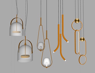 Modern Chandelier Metal Chandelier Restaurant Chandelier 3d model