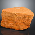 Natural Wood Stone With Orange Color And Rough Surface Texture Details