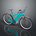 Modern Teal Electric Bicycle With Sleek Frame And White Rimmed Wheels