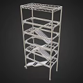 Security Guard Booth With Metal Frame And Multi Layer Shelf Structure