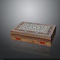 Handcrafted Decorative Wooden Storage Box With Intricate Geometric Pattern And Colorful Inlays