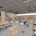 Woodworking Classroom Manual Classroom Woodworking Table Manual Table Labor Classroom 3d model