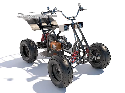 Functional Off Road Vehicle With Large Tires And Exposed Frame 3d model