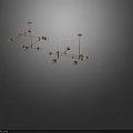 Modern Contemporary Chandelier with Glass Balls and Gold Metal Structure Design
