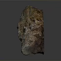 Natural Brownish Gray Stone With Rough Surface On Dark Background