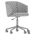 Modern Office Desk And Chair Set With Fabric Seat And Metal Base Wheels