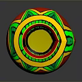 Colorful Decorative Vase For Home With Red Green And Yellow Patterns