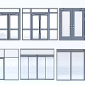 Various Styles of Modern Doors and Windows with Glass Panels and Aluminum Frames