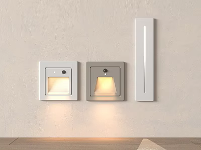 Modern Wall Lights With Square And Rectangular Design For Warm Illumination 3d model