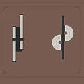 Modern Wall Lamps With Black Frames And White Elements On Brown Decorative Wall