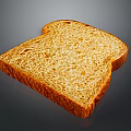 Appetizing Golden Brown Crusty Bread Slice With Airy Texture On Dark Background 3d model