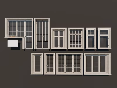 Different Types of Casement Windows with Various Designs for Home Use 3d model