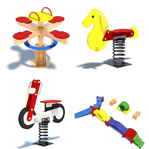 Modern rocking horse children's play facilities 3d model