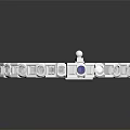 Modern Silver Jewelry Ring With Square Design And Blue Gemstone Accent