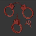 Studio Shot Of Metal Handcuffs With Chain And Keys On Dark Background
