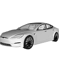 White Tesla Electric Car Exterior Design With Sleek Body And Alloy Wheels