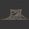 Gray Wooden Baskets As Practical Household Items With Scattered Strips