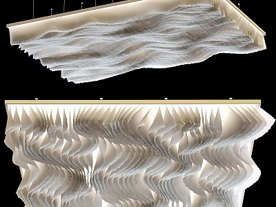 Modern Artistic Ceiling Lights With Elegant Wave Textured Folded Pattern Design 3d model