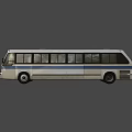 Silver Public Bus With Blue Stripe Front Number 191 Windshield And Wheels 3d model