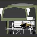 Modern Outdoor Furniture Portable Kitchen Trailer With Tent Table And Chairs Set