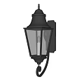 Black Classic Wall Lamp with Glass Shade Wall Mounted Vintage Design Illuminating White Wall