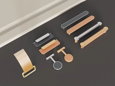 Metal Handle Group Full Cabinet Door Handle Door Handle Leather Handle 3d model