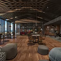 Spacious Modern Gym Interior With Exercise Equipment Rest Area And Wooden Flooring