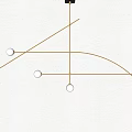 Modern Gold Metal Pendant Light With Curved Lines And Multiple Bulbs Design