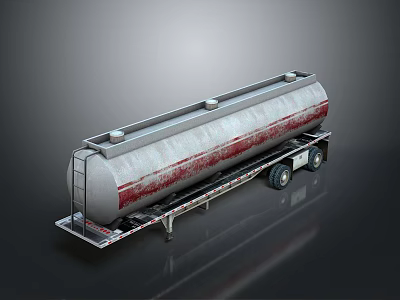 Functional Tanker Trailer Vehicle for Liquid Transport with Modern Industrial Design Features 3d model