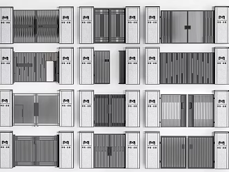 Modern patio door courtyard door villa door 3d model