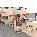 Advanced Industrial Equipment With Robotic Arms And Automated Manufacturing Line