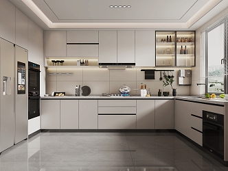 modern kitchen cream kitchen 3d model