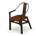 Elegant New Chinese Style Solid Wood Dining Chair With Brass Accents For Home Dining Spaces