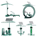 Outdoor Solar Powered Sports Equipment With Exercise Machines And Digital Screens