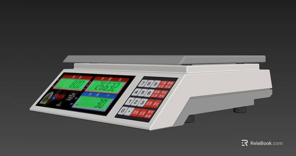 Commercial Digital Weighing Scale with LED Display and Control Panel for Retail Use 3d model