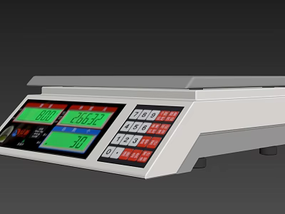 Commercial Digital Weighing Scale with LED Display and Control Panel for Retail Use 3d model