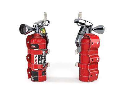 Two Red ABC Type Fire Extinguishers For Fire Safety Equipment 3d model