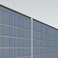 Modern High Rise Office Building With Glass Curtain Wall And Landscaped Entrance