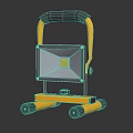 Portable Yellow And Black Furniture With Handle And Rolling Base For Lighting