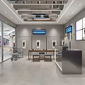Modern Stylish Clothing Store Interior With Fashion Apparel Mannequins Glass Display And Lighting