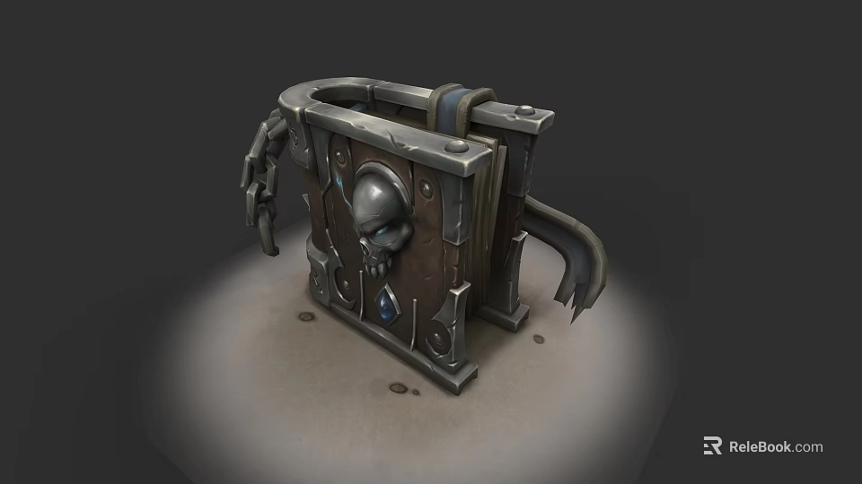 Steampunk Inspired Book With Skull Design Leather Bound And Mechanical Accents 3d model 