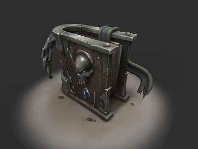 Steampunk Inspired Book With Skull Design Leather Bound And Mechanical Accents 3d model