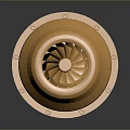 Golden Mechanical Equipment With Shiny Metal Casing Bolted Design And Turbine Structure