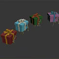 Colorful Gift Boxes With Decorative Ribbons And Cartoon Legs For Festive Decor