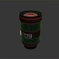 High Quality Professional Camera Lens Featuring Red Accent Ring And Black Body Design