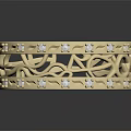 Elegant Golden Metallic Bracelet With Intricate Hollow Design And Decorative Patterns